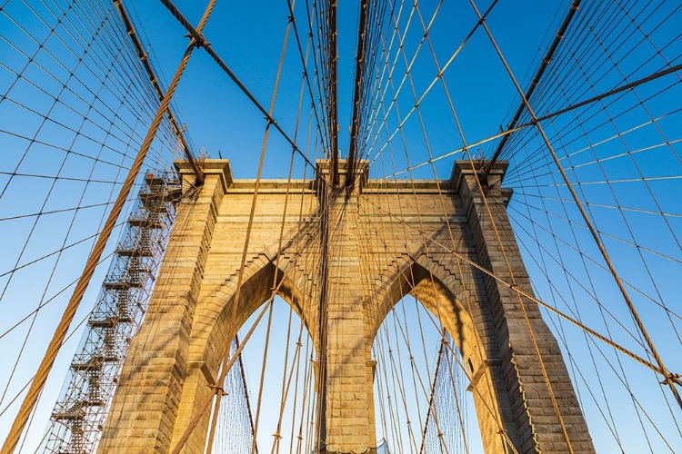 Picture of MANHATTAN-NEW YORK-USA CABLES AND TOWER ON THE BROOKLYN BRIDGE