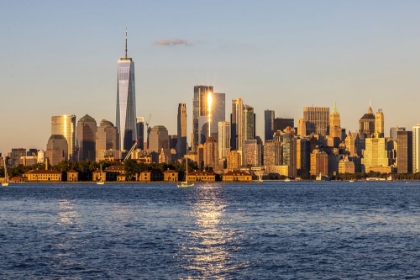 Picture of USA-NEW YORK VIEW OF NEW YORK CITY SKYLINE AT SUNSET FROM PORT LIBERTE IN JERSEY CITY-NEW JERSEY