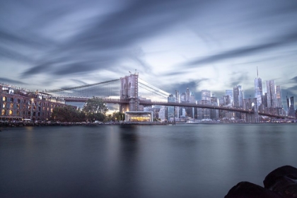 Picture of USA-NEW YORK THE BROOKLYN BRIDGE AND NEW YORK CITY SKYLINE