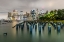 Picture of USA-NEW YORK DOWNTOWN VIEW FROM PIER 1-WOODEN PILINGS IN FRONT OF RIVER IN BROOKLYN HEIGHTS