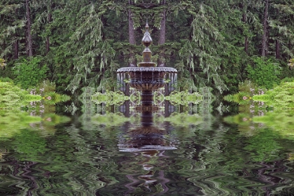 Picture of FOUNTAIN AND IN RHODODENDRON GARDEN-SHORE ACRES STATE PARK-COOS BAY-OREGON