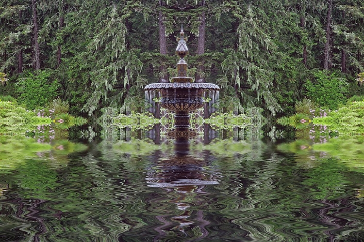 Picture of FOUNTAIN AND IN RHODODENDRON GARDEN-SHORE ACRES STATE PARK-COOS BAY-OREGON
