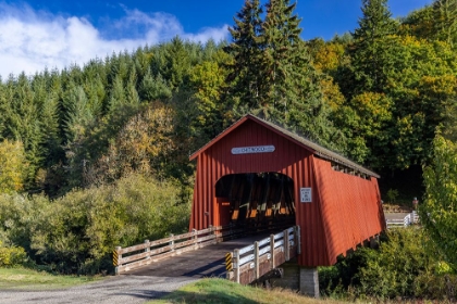 Picture of CHITWOOD COVERED BRIDGE OVER THE YAQUINA RIVER IN LINCOLN COUNTY-OREGON-USA