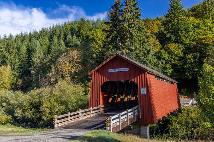 Picture of CHITWOOD COVERED BRIDGE OVER THE YAQUINA RIVER IN LINCOLN COUNTY-OREGON-USA