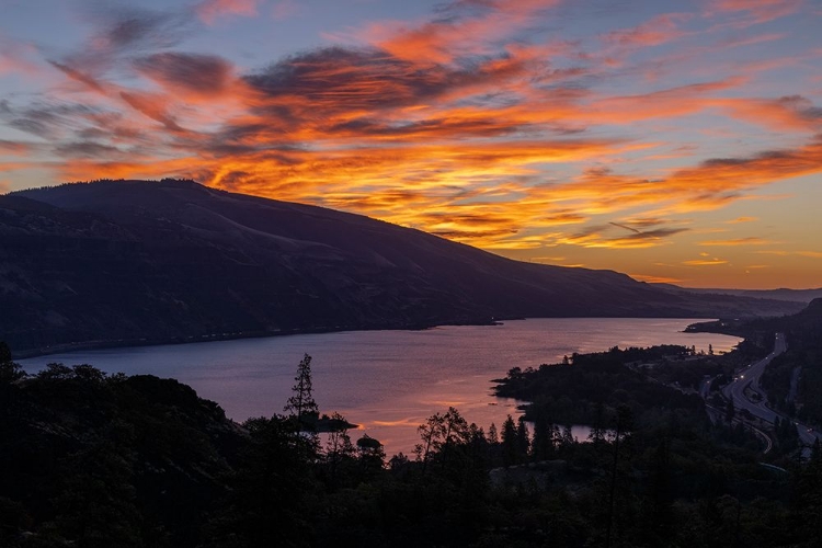 Picture of VIVID SUNRISE CLOUDS OVER THE COLUMBIA RIVER NEAR ROWENA-OREGON-USA