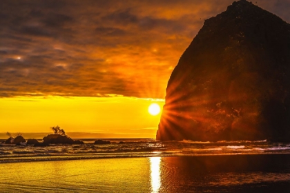 Picture of COLORFUL SUNSET-HAYSTACK ROCK SEA STACKS-CANON BEACH-CLATSOP COUNTY-OREGON-ORIGINALLY DISCOVERED BY