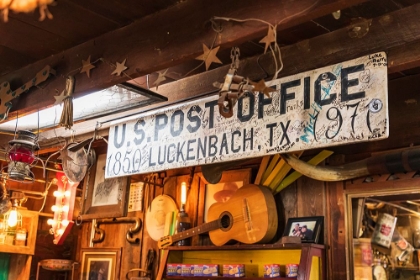 Picture of LUCKENBACH-TEXAS-USA-POST OFFICE SIGN IN A TOURIST SHOP IN LUCKENBACH-TEXAS
