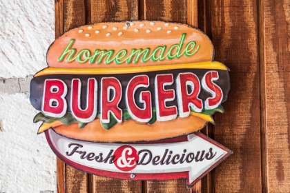 Picture of BANDERA-TEXAS-USA-SIGN FOR HOMEMADE BURGERS IN THE TEXAS HILL COUNTRY