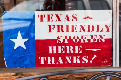 Picture of BANDERA-TEXAS-USA-TEXAS FRIENDLY SIGN IN THE TEXAS HILL COUNTRY