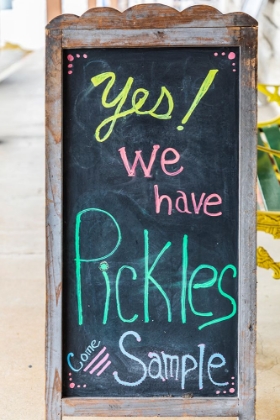 Picture of BANDERA-TEXAS-USA-CHALKBOARD SIGN FOR PICKLES IN THE TEXAS HILL COUNTRY