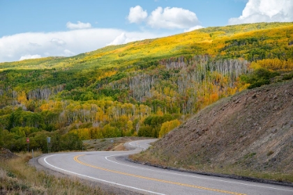 Picture of USA-UTAH HIGHWAY WINDING THROUGH DIXIE NATIONAL FOREST-ASPEN FALL COLORS