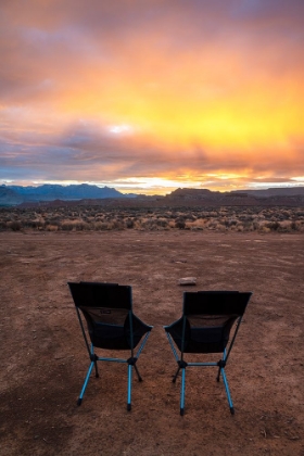 Picture of USA-UTAH-VIRGIN EMPTY CHAIRS FACING THE SKY
