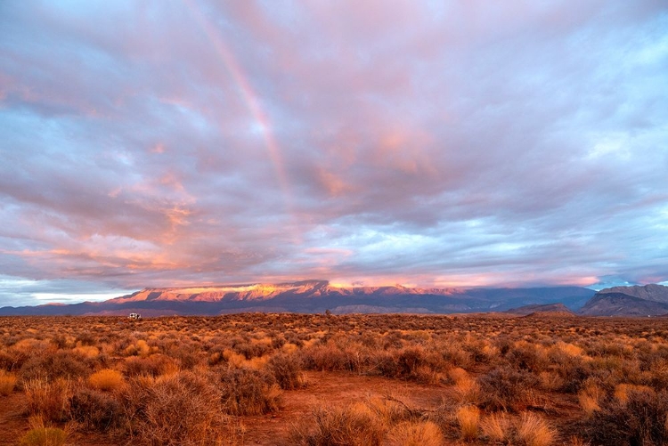 Picture of USA-UTAH-VIRGIN CAMPER DURING SUNSET