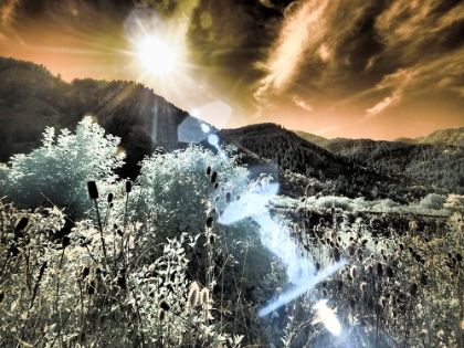Picture of USA-UTAH-INFRARED OF THE LOGAN PASS AREA WITH SUNRAYS