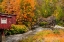 Picture of USA-VERMONT-STOWE-RED MILL ON LITTLE RIVER AS IT FLOWS SOUTH OF STOWE TO WINOOSKI RIVER-FALL FOLIAGE