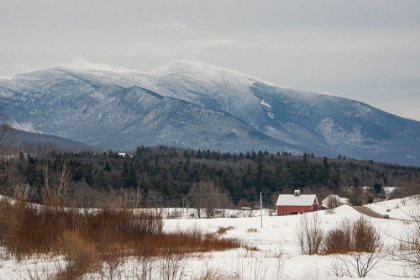 Picture of USA-VERMONT-CAMBRIDGE LOWER PLEASANT ROAD-TOWARD THE WEST SIDE OF MOUNT MANSFIELD-SNOW ON FIELD