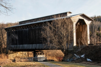 Picture of USA-VERMONT-WOLCOTT ON RT 15 BETWEEN MORRISVILLE AND JOES POND-COVERED RR BRIDGE OVER LAMOILLE RIVER