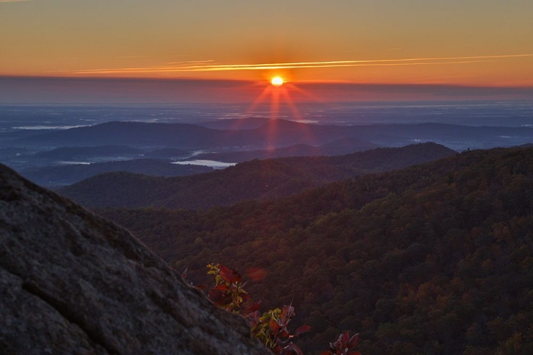 Picture of USA-VIRGINIA-SHENANDOAH NATIONAL PARK-SUNRISE ALONG SKYLINE DRIVE IN THE FALL