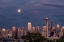 Picture of SEATTLE SKYLINE AND SUPER MOON AT DUSK-SEATTLE-WASHINGTON STATE