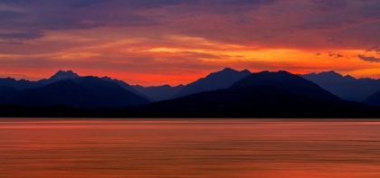 Picture of USA-WASHINGTON STATE-SEABECK COMPOSITE PANORAMIC SUNSET OVER HOOD CANAL