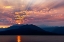 Picture of USA-WASHINGTON STATE-SEABECK SMOKY SUNSET OVER HOOD CANAL AND OLYMPIC MOUNTAINS