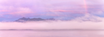 Picture of USA-WASHINGTON STATE-SEABECK RAINBOW SUNRISE PANORAMIC OVER HOOD CANAL AND OLYMPIC MOUNTAINS