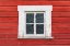 Picture of LATAH-WASHINGTON STATE-USA-WHITE FRAMED WINDOW IN A RED BARN