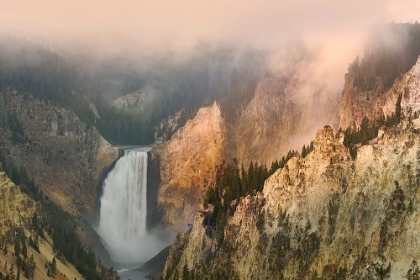 Picture of LOWER FALLS AT SUNRISE FROM ARTIST POINT-YELLOWSTONE NATIONAL PARK-WYOMING