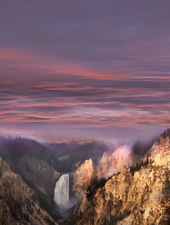 Picture of LOWER FALLS AT SUNRISE FROM ARTIST POINT-YELLOWSTONE NATIONAL PARK-WYOMING