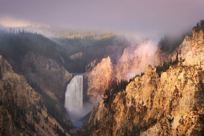 Picture of LOWER FALLS AT SUNRISE FROM ARTIST POINT-YELLOWSTONE NATIONAL PARK-WYOMING