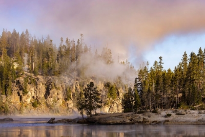 Picture of MORNING MIST ON YELLOWSTONE RIVER-YELLOWSTONE NATIONAL PARK-WYOMING