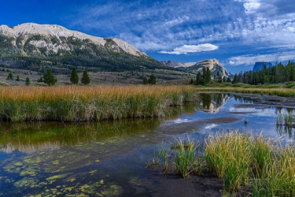 Picture of USA-WYOMING-WHITE ROCK MOUNTAIN AND SQUARETOP PEAK ABOVE GREEN RIVER WETLAND