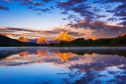 Picture of DAWN LIGHT OVER THE TETONS FROM OXBOW BEND-GRAND TETON NATIONAL PARK-WYOMING-USA