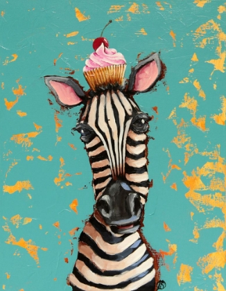 Picture of ZEBRA WITH CHERRY CUPCAKE