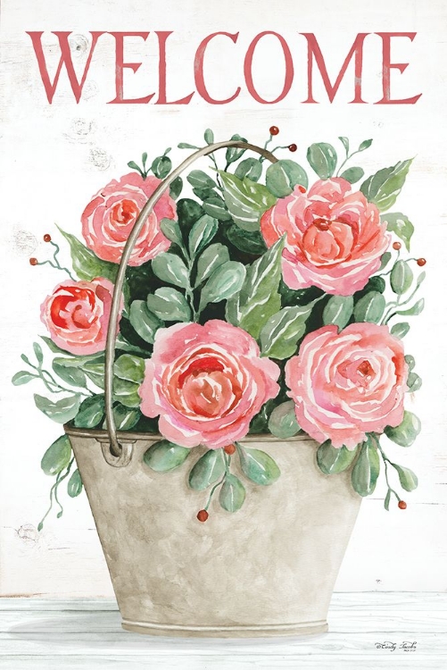 Picture of WELCOME ROSES IN PAIL