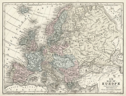 Picture of MITCHELLS MAP OF EUROPE