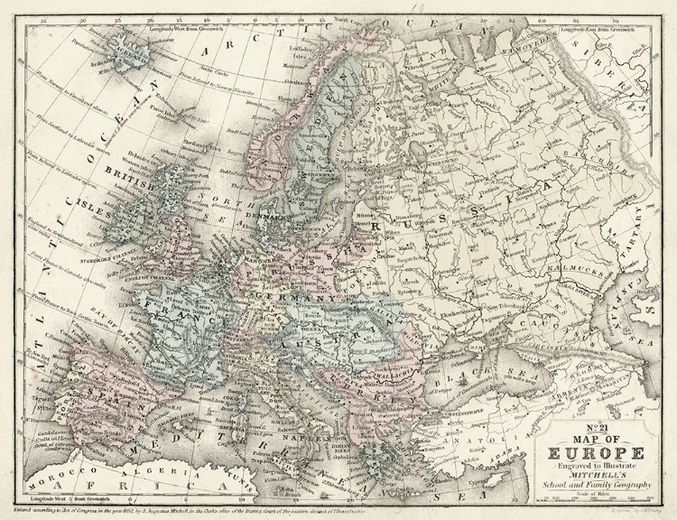 Picture of MITCHELLS MAP OF EUROPE