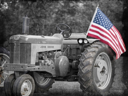 Picture of TRACTOR WITH AMERICAN FLAG