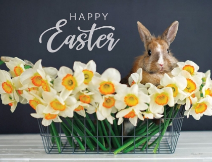 Picture of HAPPY EASTER BUNNY AND FLOWERS