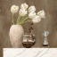 Picture of FLORAL SETTING ON WHITE MARBLE I