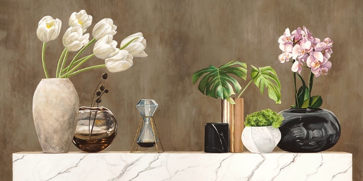 Picture of FLORAL SETTING ON WHITE MARBLE