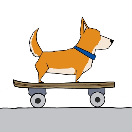 Picture of HANDSOME FUR DOG ON WHEELS