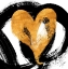 Picture of BLACK AND GOLD HEART STROKES I