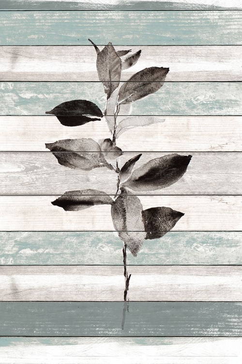 Picture of TONAL LEAVES ON WOOD III