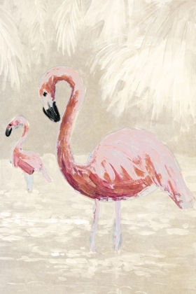 Picture of FLAMINGOS ON TAUPE