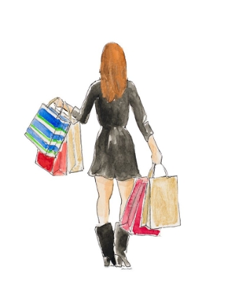 Picture of GIRL WITH SHOPPING BAGS