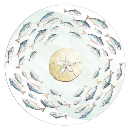 Picture of CIRCLE OF FISHES WITH SAND DOLLAR