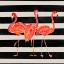 Picture of FONDLY FLAMINGO TRIO SQUARE ON STRIPE