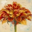 Picture of RED DAHLIA ON CREAM