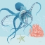 Picture of FREE AS THE OCEAN II ON BLUE